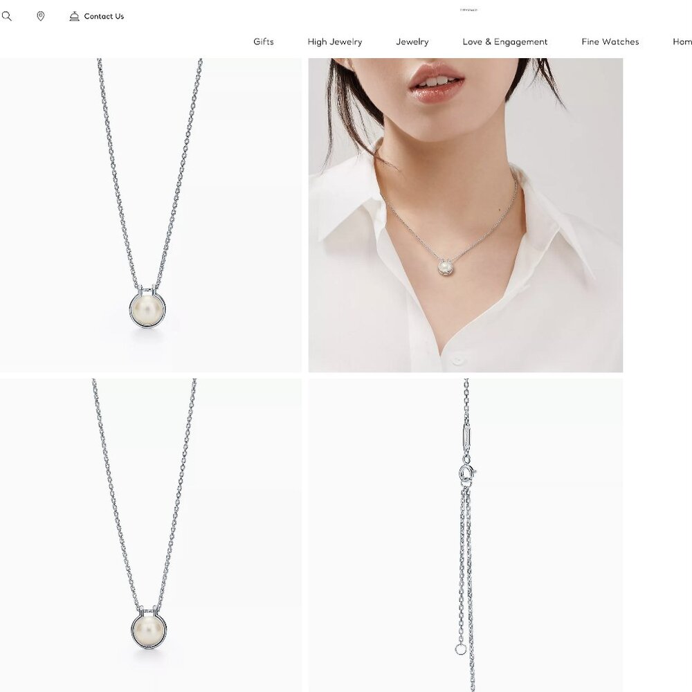Tiffany HardWear Freshwater Pearl LInk Pendant